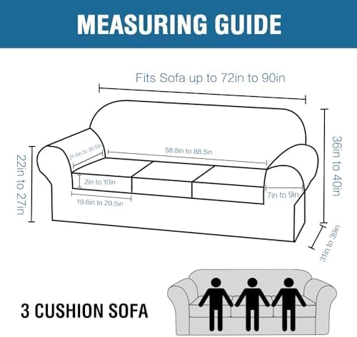 H.VERSAILTEX Modern Velvet Plush 4 Piece High Stretch Sofa Slipcover Sofa Cover Furniture Protector Form Fit Thick Velvet Sofa Cover for 3 Cushion Couch Width Up to 90 Inch (Sofa, Olive)