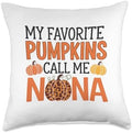 My Favorite Pumpkins Call Me Nana Halloween for Grandma Throw Pillow by Unknown