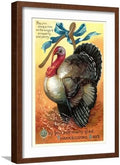 Art.com Wall Art Print Turkey and Wishbone on Brown Frame, 16" x 22" by AllPosters
