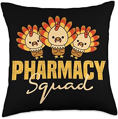Pharmacy Squad Pharmacist Pumpkin Fall Thanksgiving Throw Pillow by Unknown