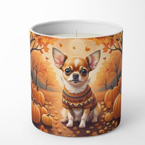 Caroline's Treasures DAC1034CDL Chihuahua Fall Decorative Soy Candle Nature Soy Wax Essential Oil Home Decor Ideal for Bedroom Kitchen Bath Office Gift, 10 oz - Image 4