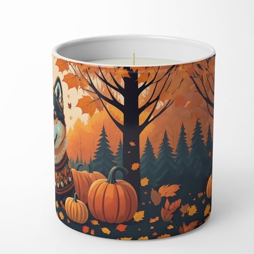 Caroline's Treasures DAC1005CDL Akita Fall Decorative Soy Candle Nature Soy Wax Essential Oil Home Decor Ideal for Bedroom Kitchen Bath Office Gift, 10 oz - Image 5