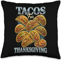 Tacos for Thanksgiving Retro 90s/2000s Hip Hop Tribute Style Throw Pillow by Unknown