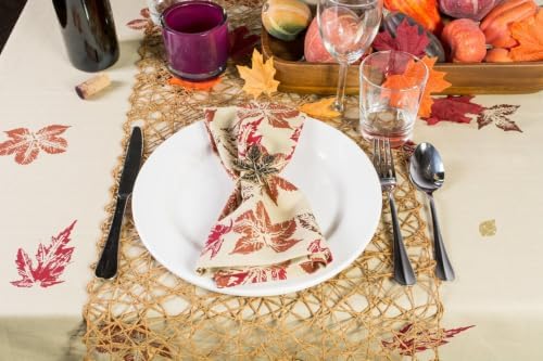 DII Decorative Maple Leaf Metal Napkin Rings, Gold, Set of 6 - Image 6