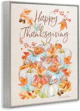 Happy Thanksgiving Autumn Pumpkins, 11 x 14 Inch Framed Giclée Print - Image 2