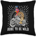 Turkey Riding Motorcycle Thanksgiving Day Rider Biker Throw Pillow by Unknown