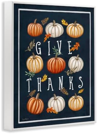 Autumn Pumpkins Give Thanks Holiday, 11 x 14 Inch Framed Giclée Print - Image 2
