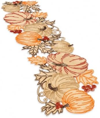 XiaHomeFashions Pumpkin Harvest Cutwork Table Runner, 15 x 54 in, 1 Piece - Image 5