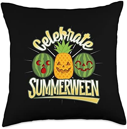 Summer Halloween Jack O Lantern Celebrate Summerween Throw Pillow