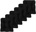 Sweet Home Collection Chair Cushion Crushed Memory Foam Pads Premium Slip Non Skid Microdot Rubber Back Tufted 16" x 16" x 3.25" Thick Seat Cover, 6 Pack, Black by SweetHomeCollection