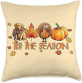 Tis The Season Labrador Dog Fall Thanksgiving Throw Pillow by Unknown