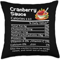 Thanksgiving Christmas Cranberry Sauce Nutritional Facts Throw Pillow by Unknown