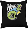 Pilgrim Costume Turkey Meat Thanksgiving Shirt Dinosaur Rawr Thanksgiving Day Turkey Saurus T Rex Pilgrim Throw Pillow, 18x18, Multicolor by Unknown