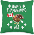 Turkey With Canada Flag Happy Thanksgiving Day Eh Canadian Throw Pillow by Unknown