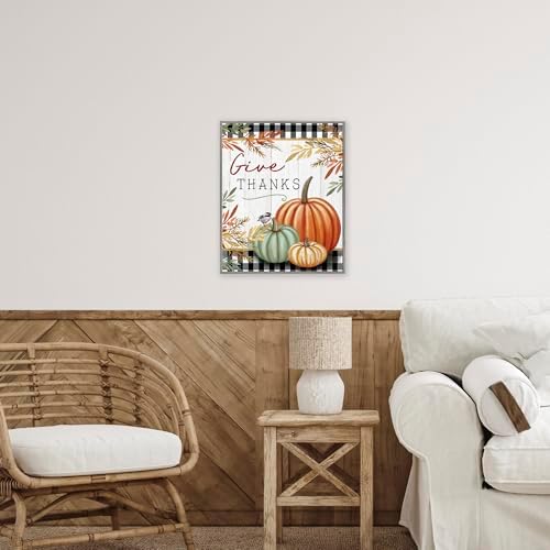 Thanksgiving Gingham Pumpkin, 24 x 30 Inch Framed Giclée Print - Image 3