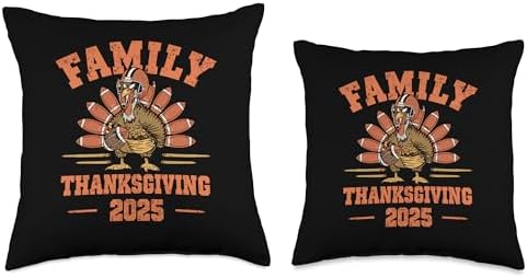 Happy Thanksgiving 2025 Funny Football Turkey Family Dinner Throw Pillow - Image 3