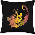 Cornucopia Fall Thanksgiving Harvest Throw Pillow by Unknown