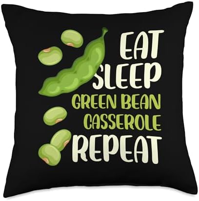 Eat Sleep Green Bean Casserole Repeat Thanksgiving Dish Throw Pillow by Unknown
