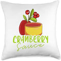 Cranberry Sauce Nutrition Funny Thanksgiving Christmas Throw Pillow by Unknown