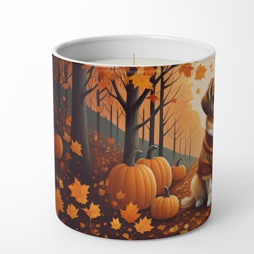 Caroline's Treasures DAC1076CDL Tibetan Spaniel Fall Decorative Soy Candle Nature Soy Wax Essential Oil Home Decor Ideal for Bedroom Kitchen Bath Office Gift, 10 oz - Image 3
