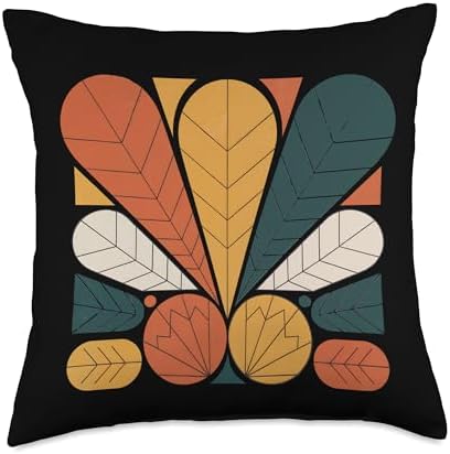 Vintage Mid Century Thanksgiving Retro Art Palette 50s 60s Throw Pillow by Unknown