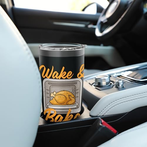 Wake & Bake for Home Cooks and Foodies on Thanksgiving Stainless Steel Insulated Tumbler - Image 6