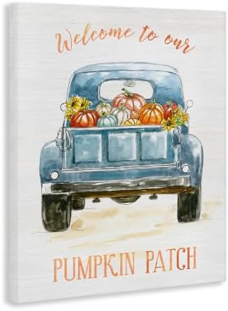 Pumpkin Patch Blue Farm Truck, 16 x 20 Inch Canvas Wall Art - Image 2