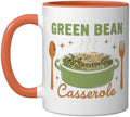 Green Bean Casserole Retro Thanksgiving Dinner Humor Ceramic Mug, Orange/White by Unknown