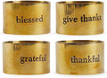 DII Christmas Thanksgiving Holiday Tabletop Décor Collection Decorative Napkin Ring Holder Set, 1.6 Dia x 1.25" Height, Always Grateful Gold, 4 Piece by DII