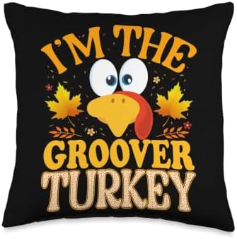Thanksgiving Turkey I'm The Groover Matching Throw Pillow by Unknown