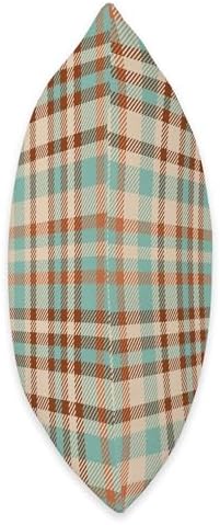 Orange green olive Halloween plaid harvest thankful season Throw Pillow - Image 2