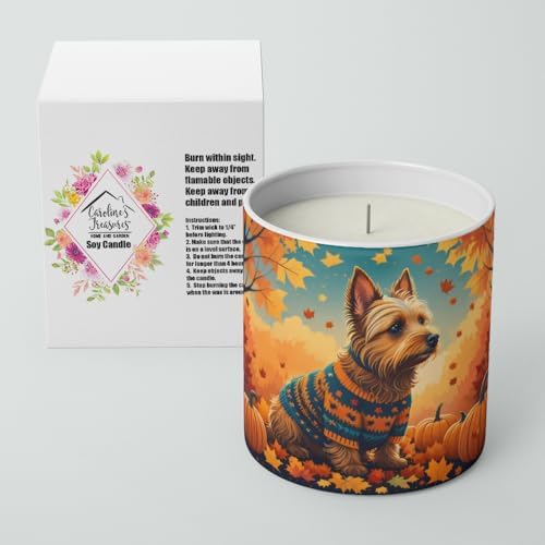 Caroline's Treasures DAC1010CDL Australian Terrier Terrier Fall Decorative Soy Candle Nature Soy Wax Essential Oil Home Decor Ideal for Bedroom Kitchen Bath Office Gift, 10 oz - Image 2