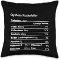 Family Matching Thanksgiving Tee for Family Funny Oysters Rockefeller Thanksgiving Nutritional Fact Throw Pillow, 16x16, Multicolor by Unknown