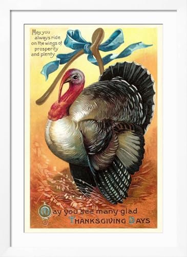 Art.com Wall Art Print Turkey and Wishbone on White Frame, 32" x 44" - Image 2