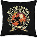 Funny Headless Horseman Urban Legend Halloween Pumpkin Patch Throw Pillow