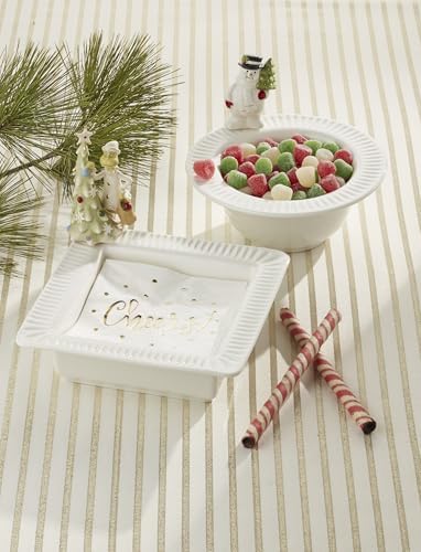 Lenox 894246 Profile Winter Snowman Popper, White, Christmas & Holiday Hosting