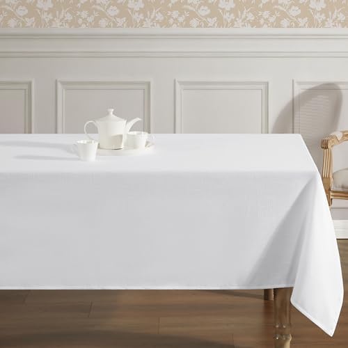 Laura Ashley Esme Decorative Tablecloth, 60" x 84", White - Image 4
