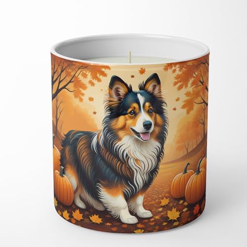 Caroline's Treasures DAC1071CDL Sheltie Fall Decorative Soy Candle Nature Soy Wax Essential Oil Home Decor Ideal for Bedroom Kitchen Bath Office Gift, 10 oz - Image 4