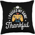 I Paused My Game To Be Thankful, Gamer Happy Thanksgiving Throw Pillow by HadleyDesigns