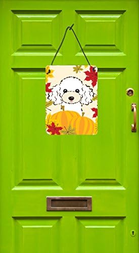 Caroline's Treasures BB2063DS1216 White Poodle Thanksgiving Wall or Door Hanging Prints Aluminum Metal Sign Kitchen Wall Bar Bathroom Plaque Home Decor Front Door Plaque, 12x16, Multicolor - Image 2