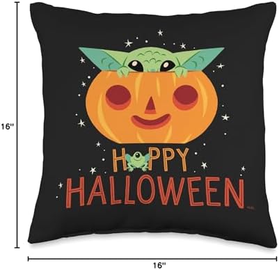 Star Wars The Mandalorian Grogu Happy Halloween Throw Pillow
