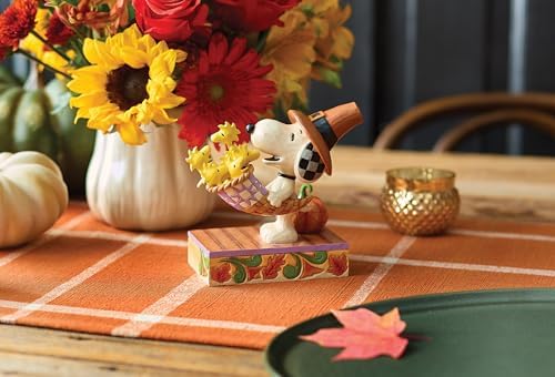 Enesco Peanuts by Jim Shore Thanksgiving Snoopy Holding a Cornucopia of Woodstocks, 5.31 Inch, Multicolor - Image 6