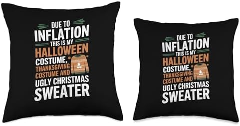Funny Inflation Halloween Thanksgiving Christmas Throw Pillow - Image 3