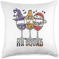 Halloween Thanksgiving Christmas HR Squad Costume Funny Throw Pillow by Unknown