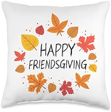 Happy Friendsgiving | Funny Thanksgiving Throw Pillow by Unknown