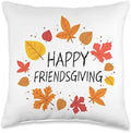 Happy Friendsgiving | Funny Thanksgiving Throw Pillow by Unknown