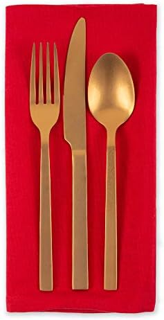 DII Cotton Dinner Napkins Set of 6, Large 20x20, Washable, Tango Red - Image 4