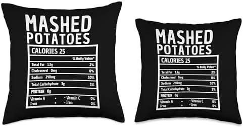 Mashed Potatoes Nutrition Facts Funny Thanksgiving Throw Pillow - Image 3
