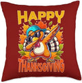 Dabbing Gobble Till You Wobble Thanksgiving Cool Turkey Throw Pillow by Unknown