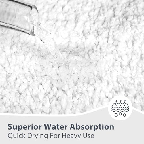 anllugs Bathroom Rugs, 30" x 60" Soft Bath Rugs, White